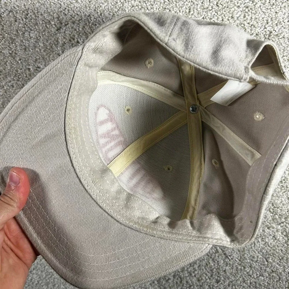 Vintage 90s DuPont racing grey/cream wool strap back hat cap by AJD